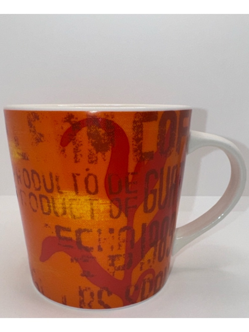 Starbucks Guatemala Coffee Mug Vintage 2006 Orange Motif